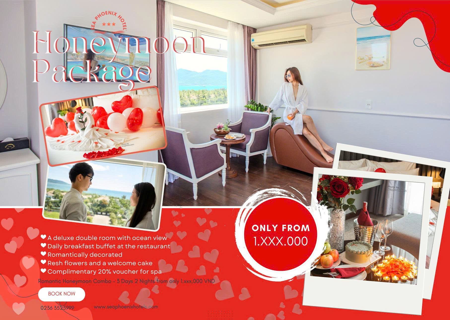 Romantic Honeymoon Combo – 3 Days 2 Nights at Sea Phoenix Hotel