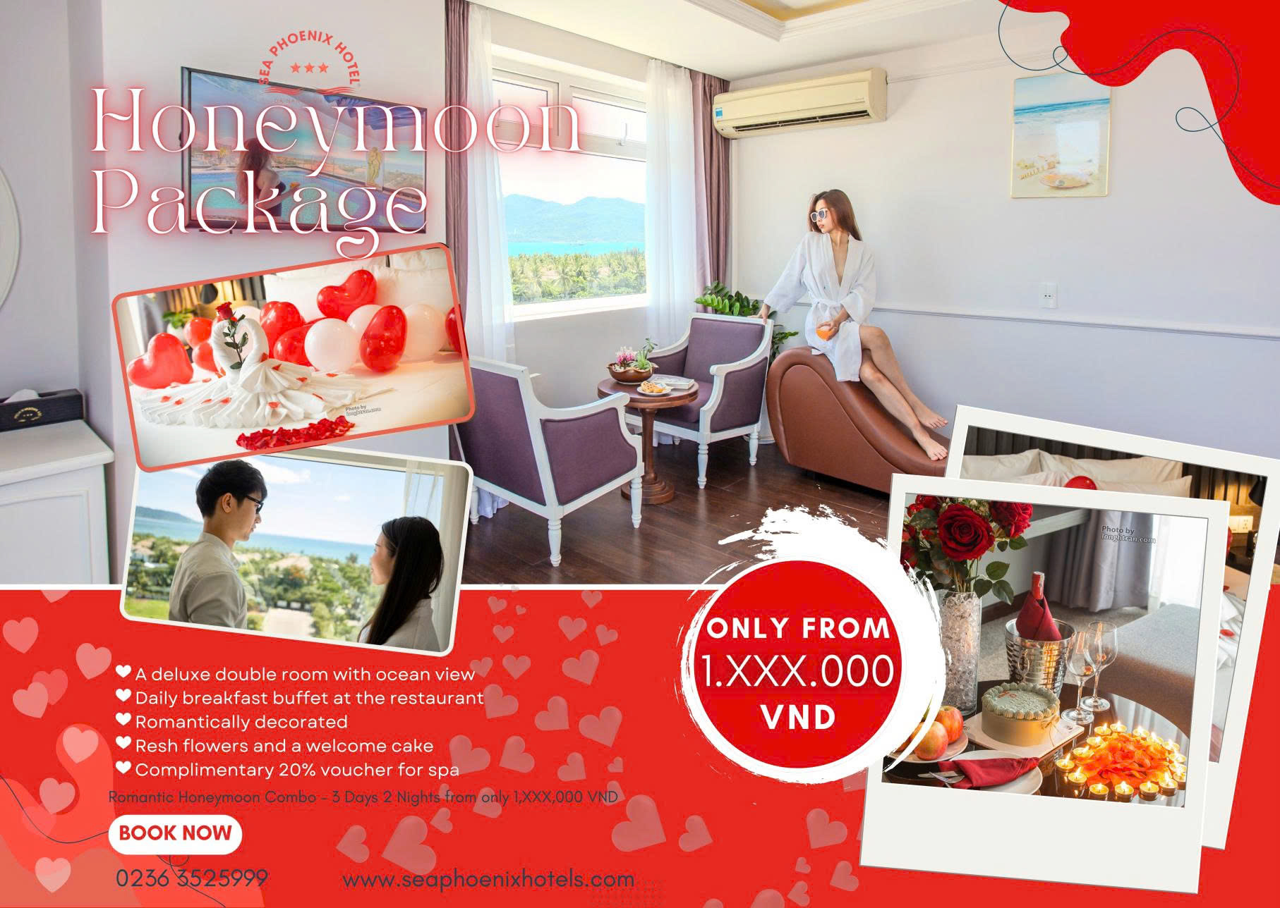 Romantic Honeymoon Combo – 3 Days 2 Nights at Sea Phoenix Hotel